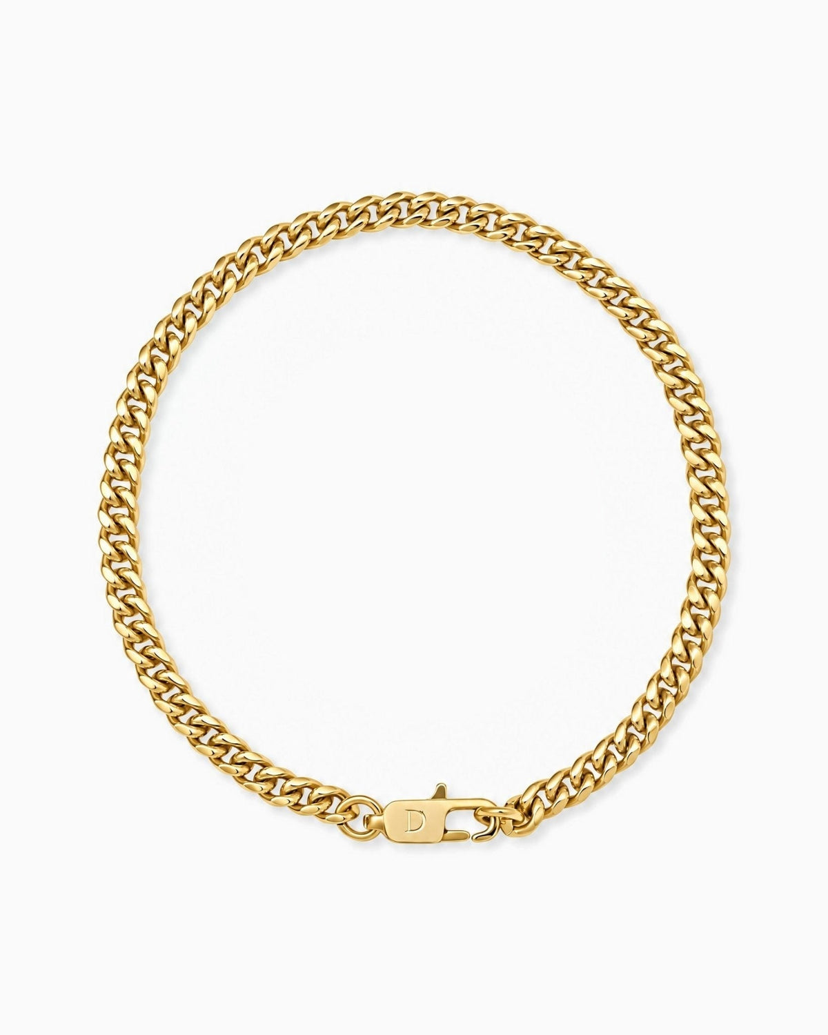 4mm gold Clean Cubana bracelet