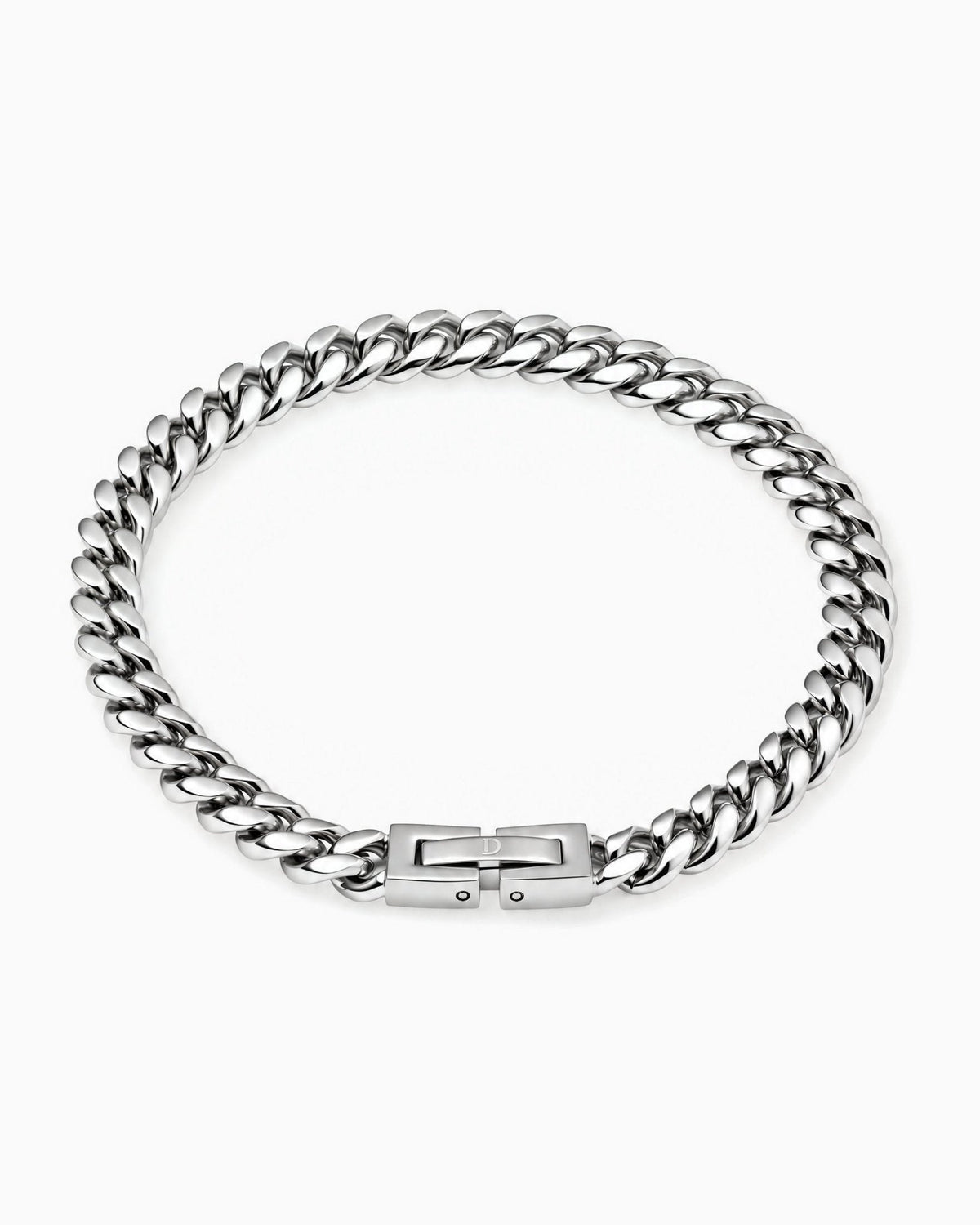 6mm white gold Clean Cubana bracelet