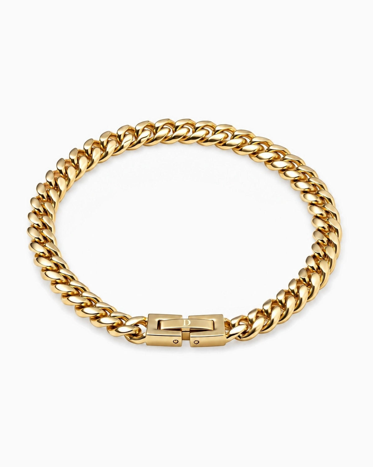 6mm gold Clean Cubana bracelet