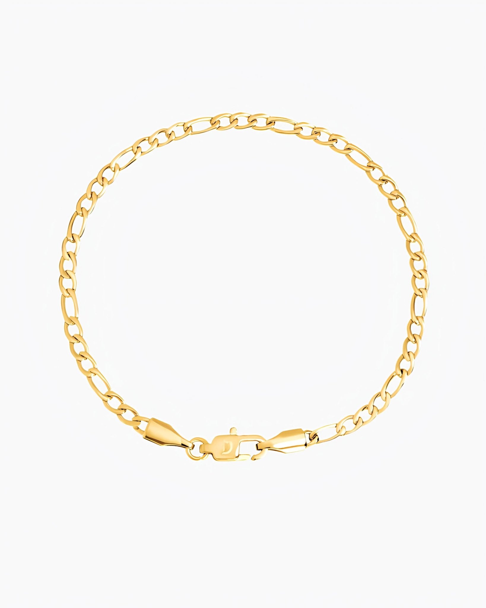 CLEAN FIGARO BRACELET. - 3MM GOLD - Drippy Amsterdam