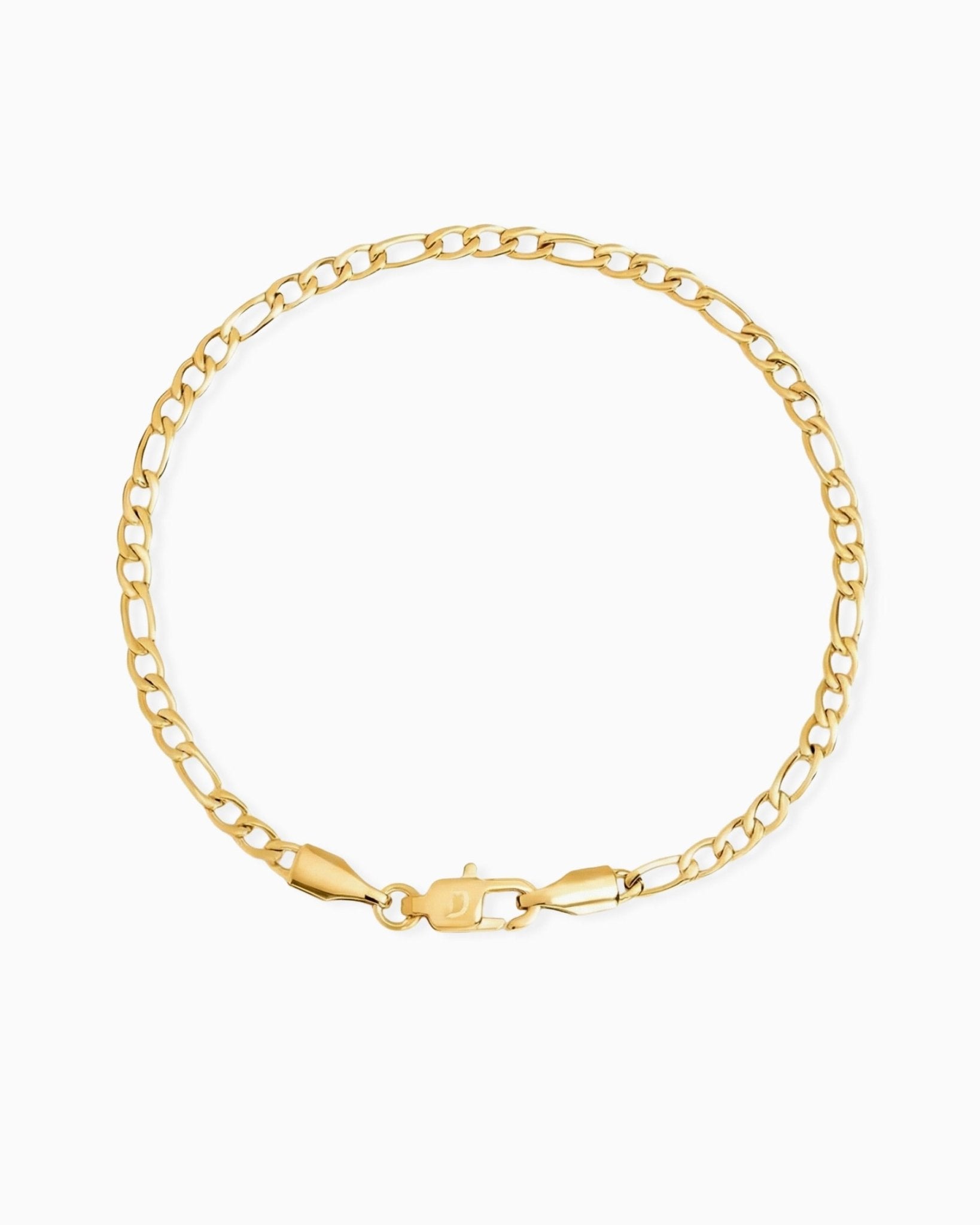 CLEAN FIGARO BRACELET. - 3MM GOLD - Drippy Amsterdam