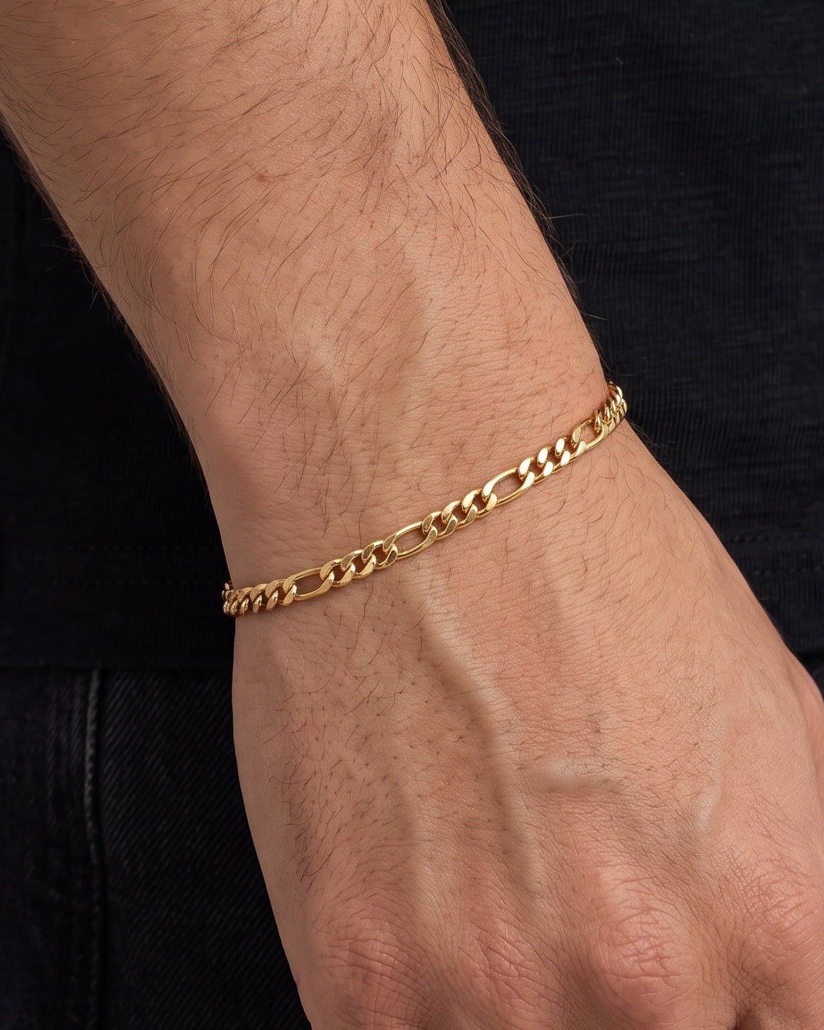 CLEAN FIGARO BRACELET. - 3MM GOLD - Drippy Amsterdam