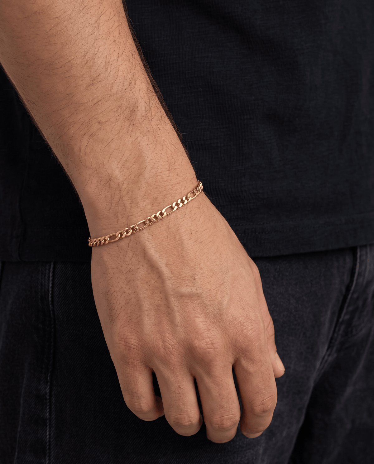 CLEAN FIGARO BRACELET. - 3MM GOLD - Drippy Amsterdam