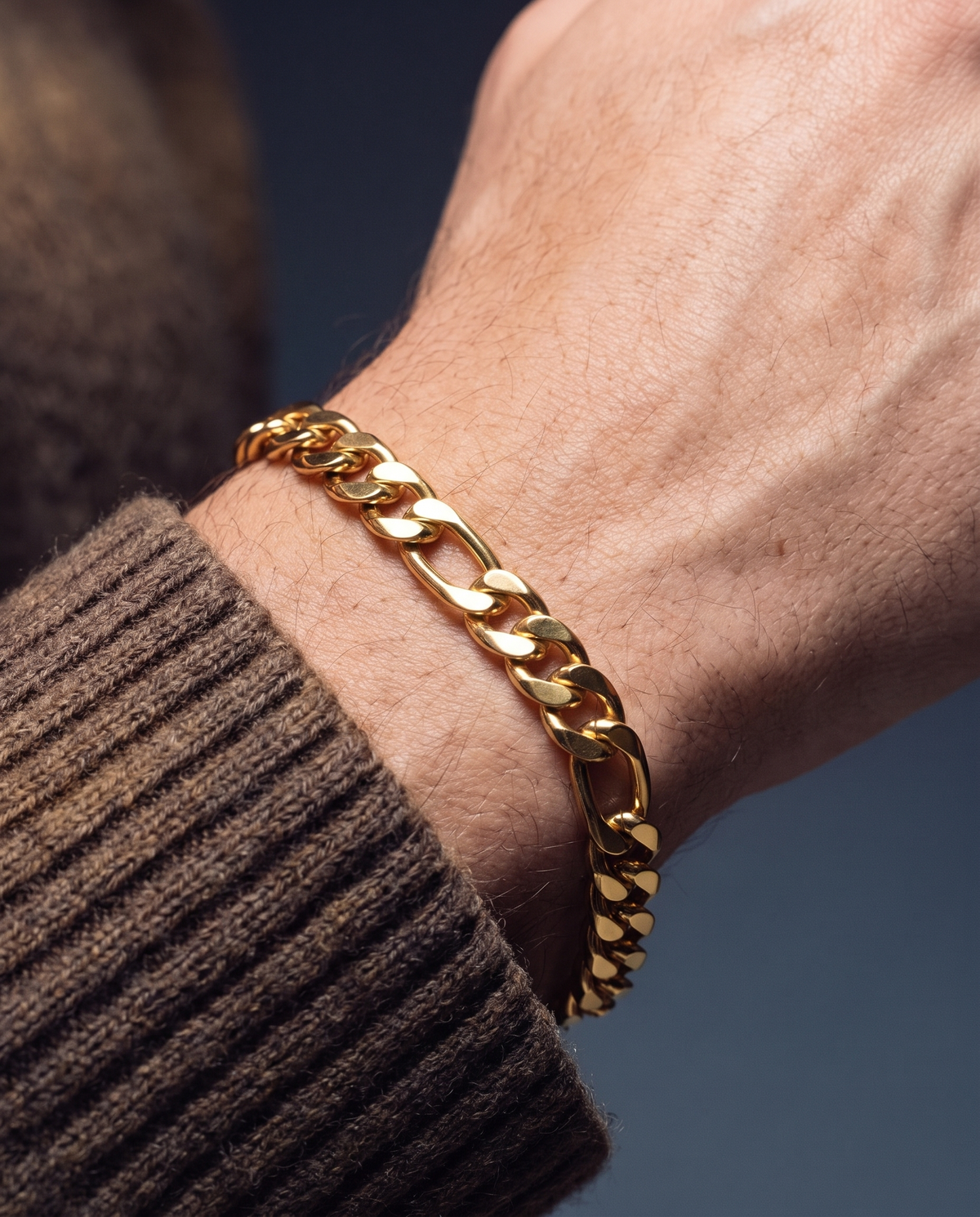 CLEAN FIGARO BRACELET. - 5MM GOLD