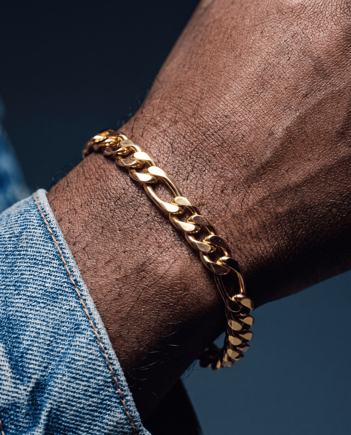 CLEAN FIGARO BRACELET. - 5MM GOLD - Drippy Amsterdam