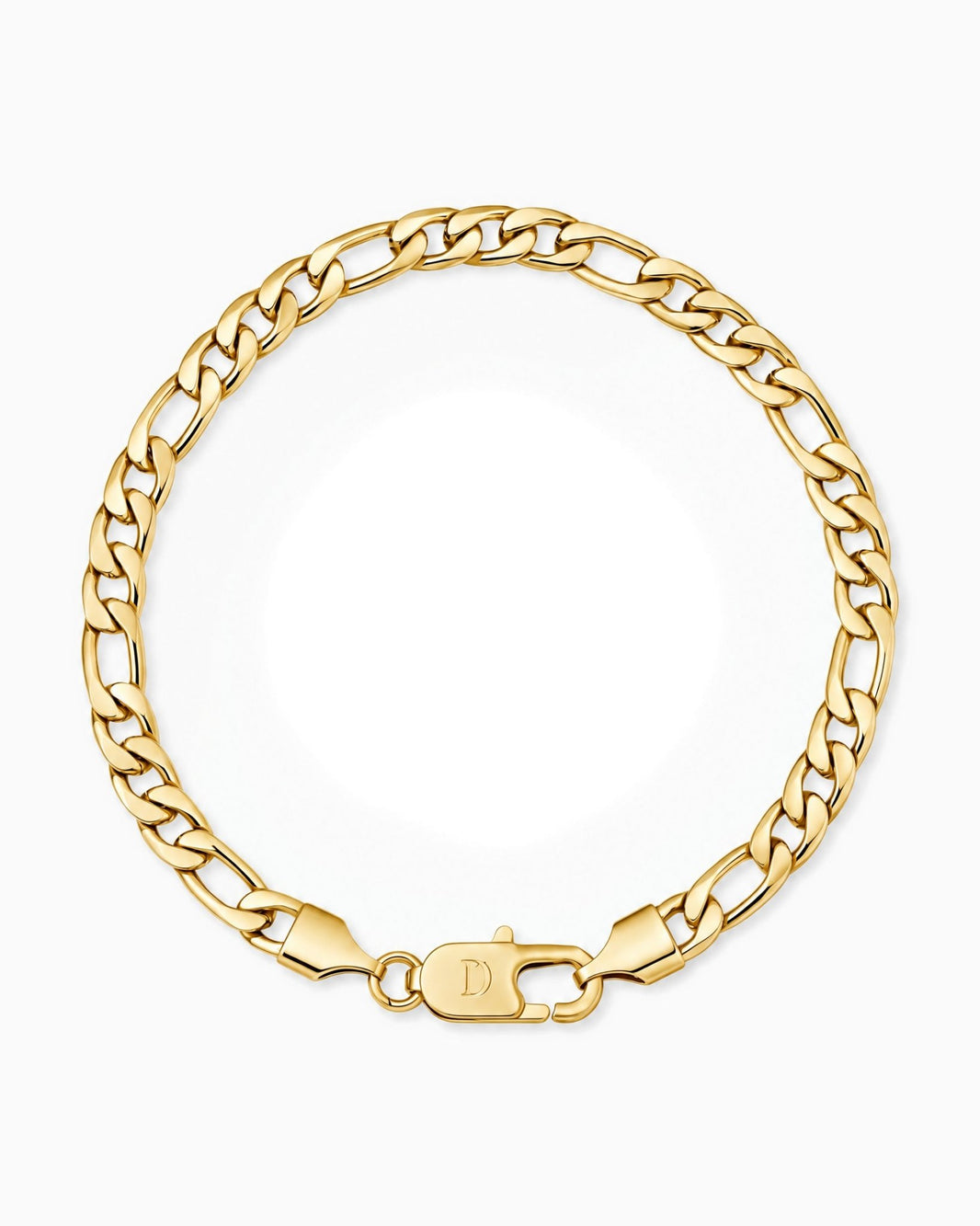 CLEAN FIGARO BRACELET. - 5MM GOLD