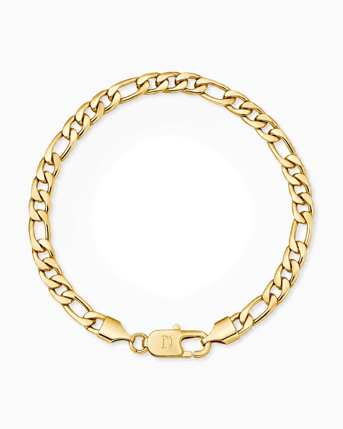 CLEAN FIGARO BRACELET. - 5MM GOLD