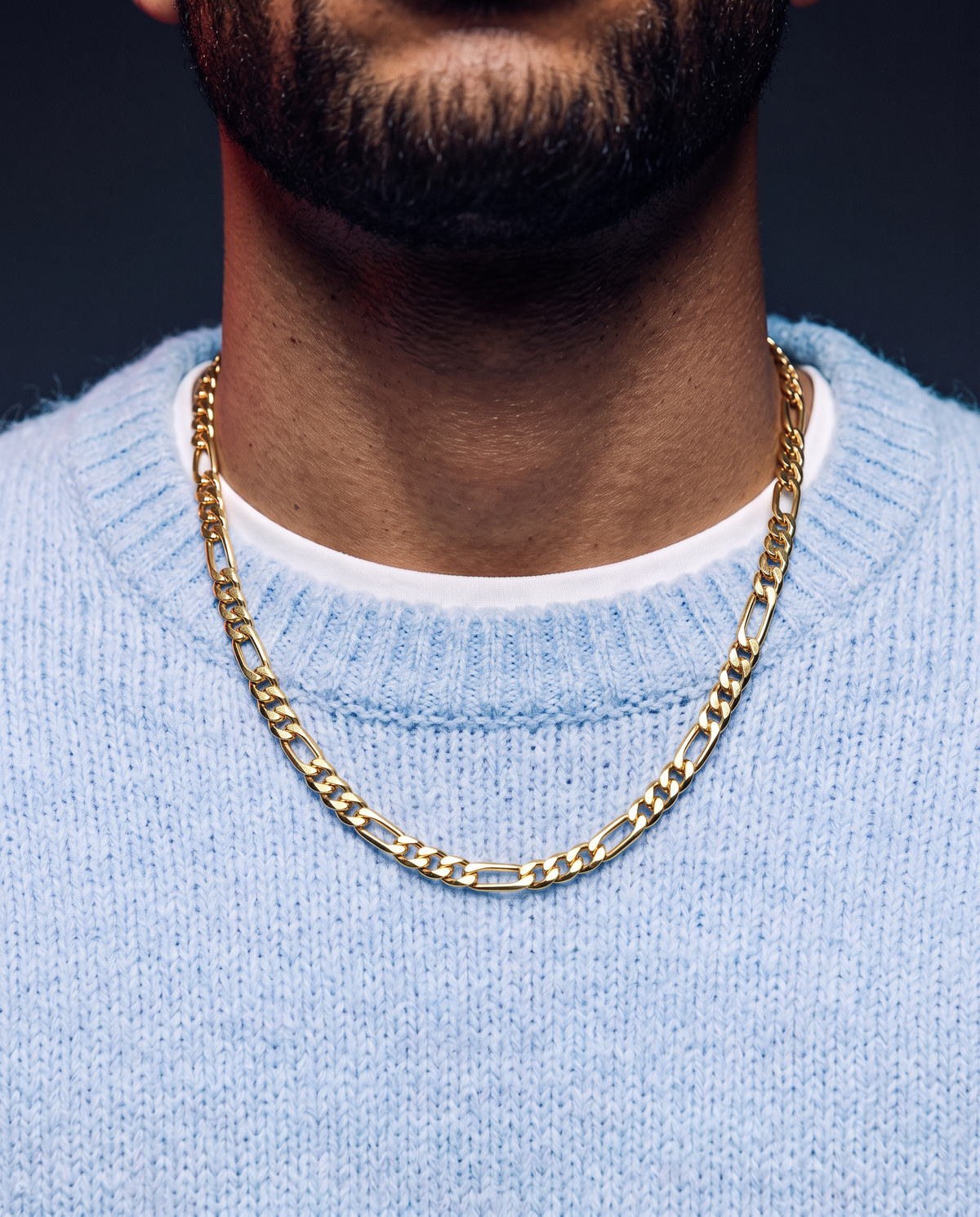 CLEAN FIGARO CHAIN. - 5MM GOLD