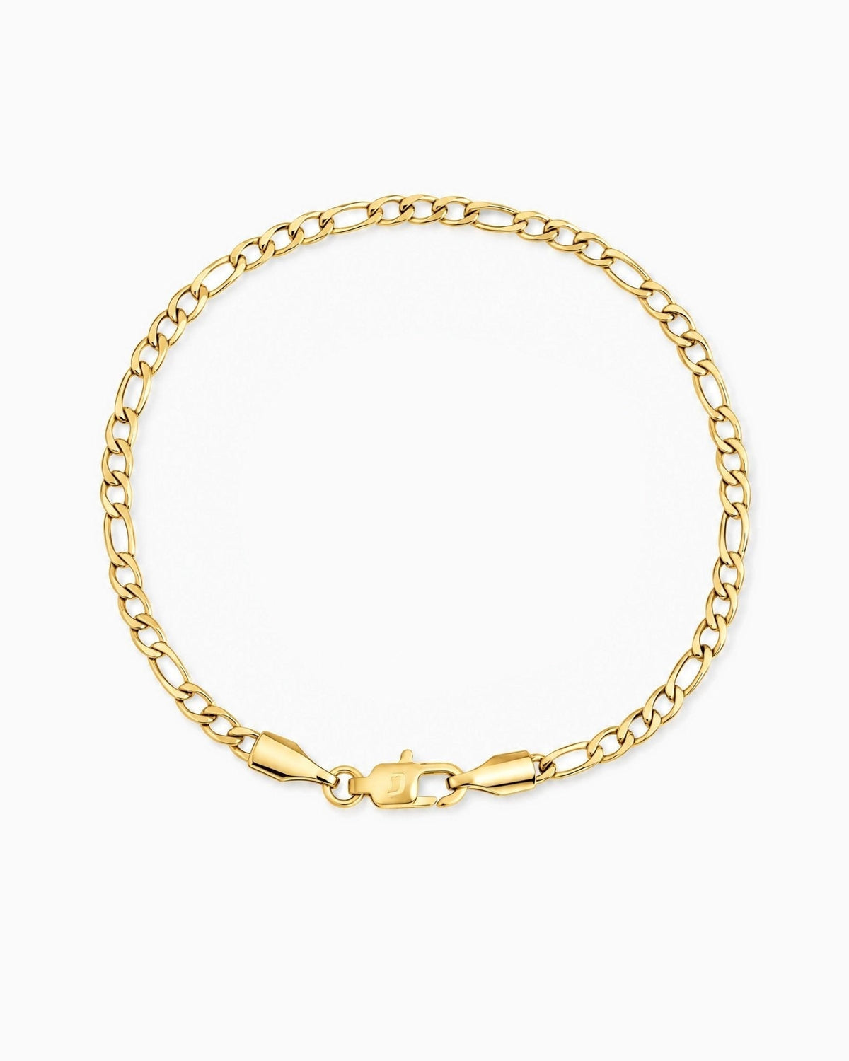 3mm gold Clean Figaro bracelet