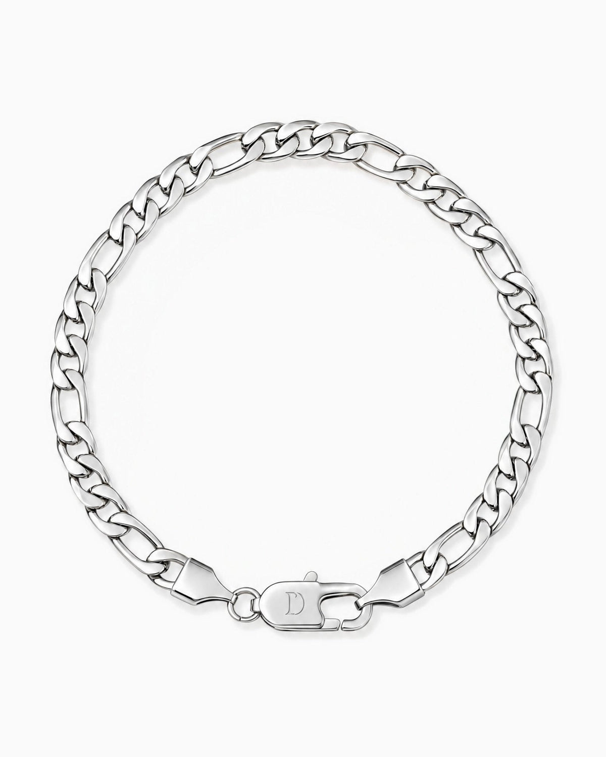 5mm white gold Clean Figaro bracelet