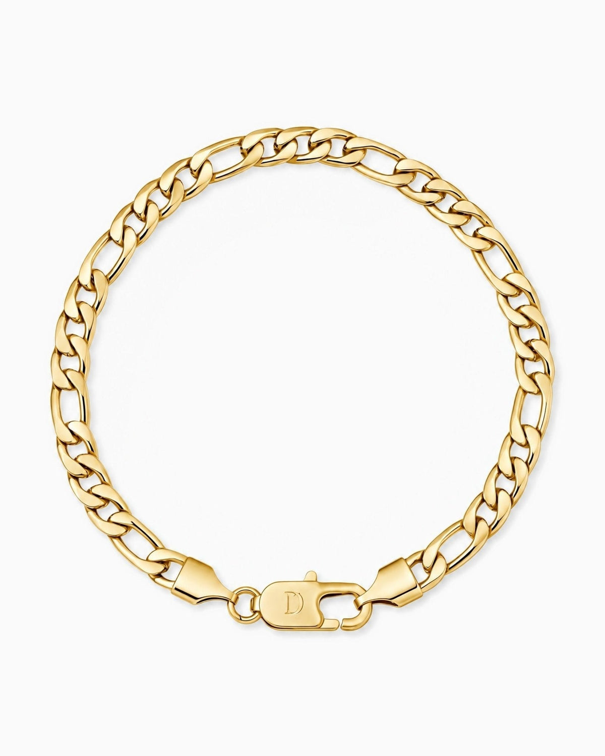 5mm gold Clean Figaro bracelet