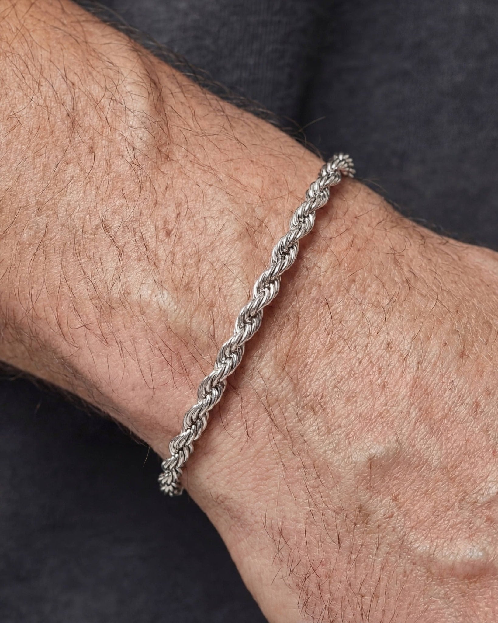 CLEAN ROPE BRACELET. - 3MM WHITE GOLD | Drippy Amsterdam