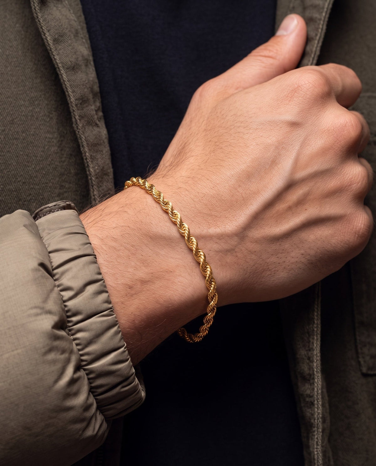 CLEAN ROPE BRACELET. - 3MM GOLD - Drippy Amsterdam