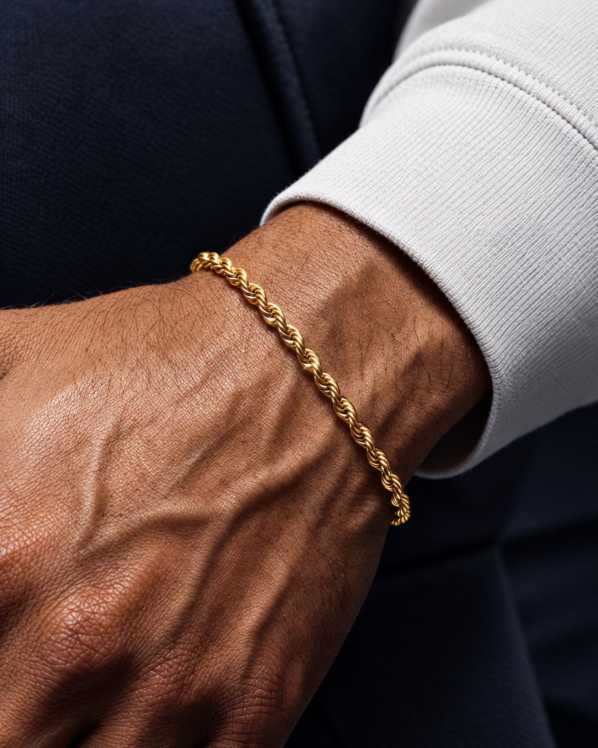 CLEAN ROPE BRACELET. - 3MM GOLD - Drippy Amsterdam