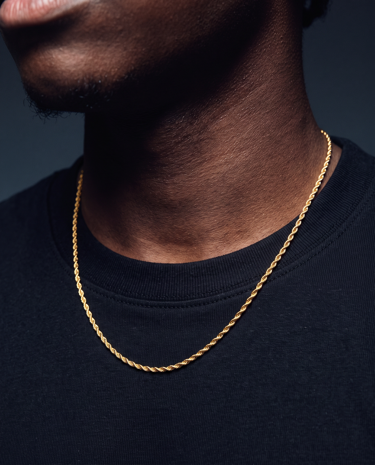CLEAN ROPE CHAIN. - 2MM GOLD