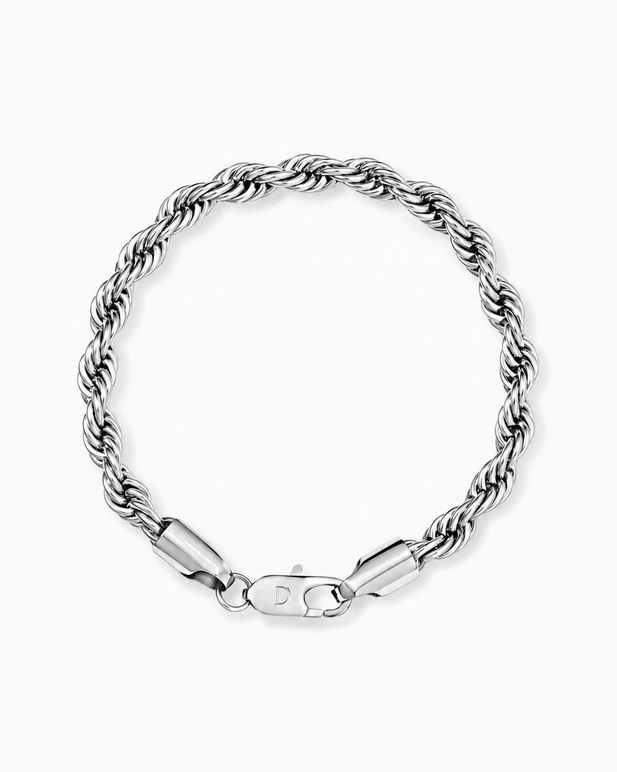 6mm white gold Clean Rope bracelet