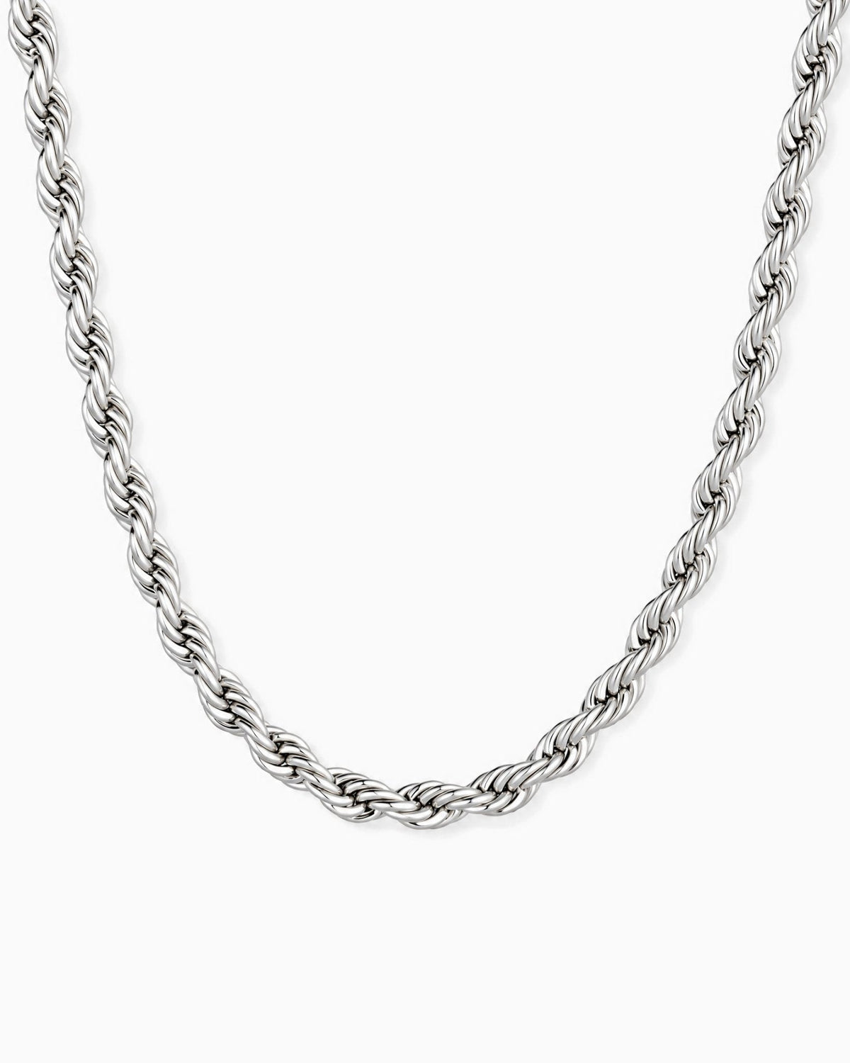 6mm white gold Clean Rope chain