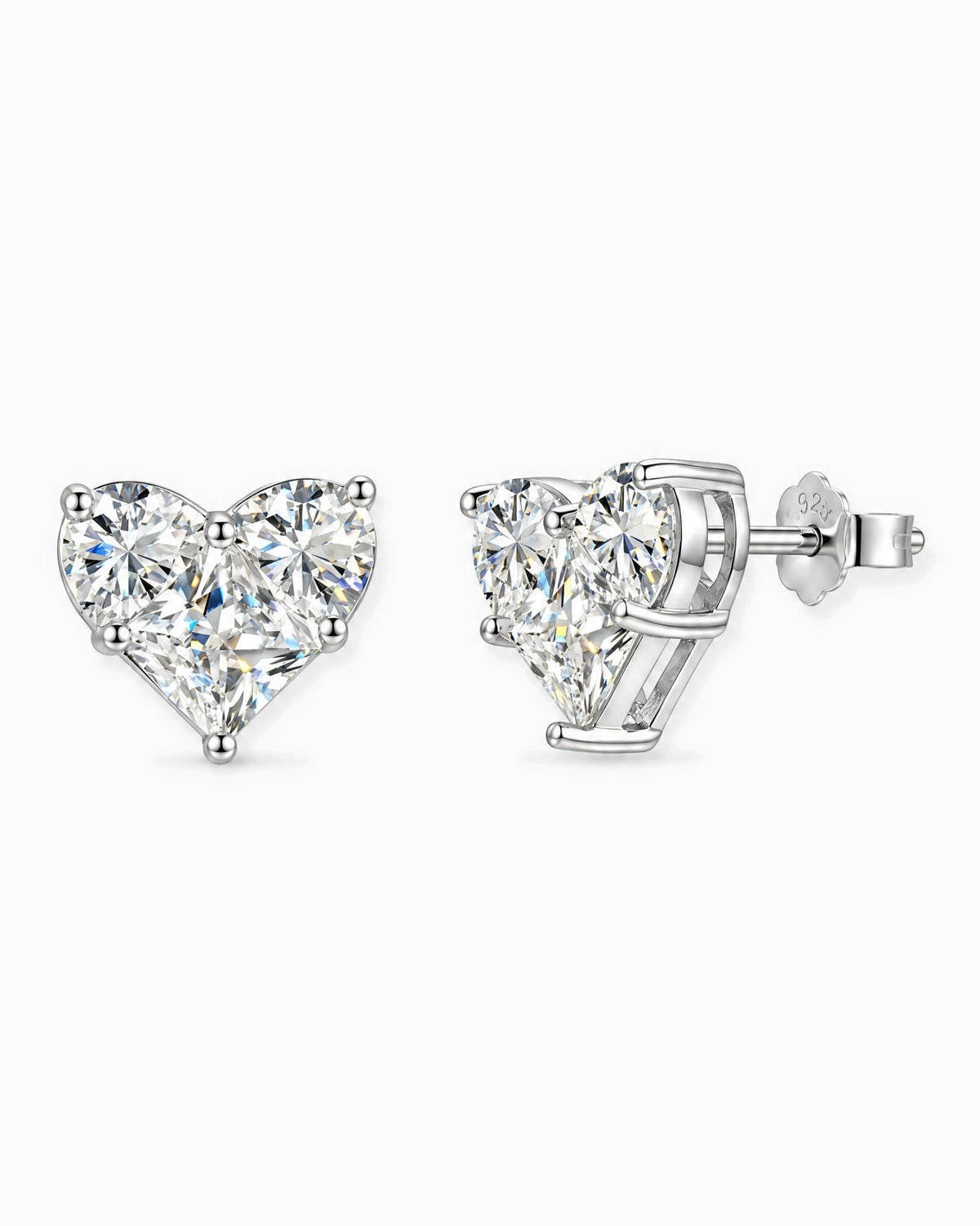 DAZZLING HEART STUDS. - 925 - Drippy Amsterdam
