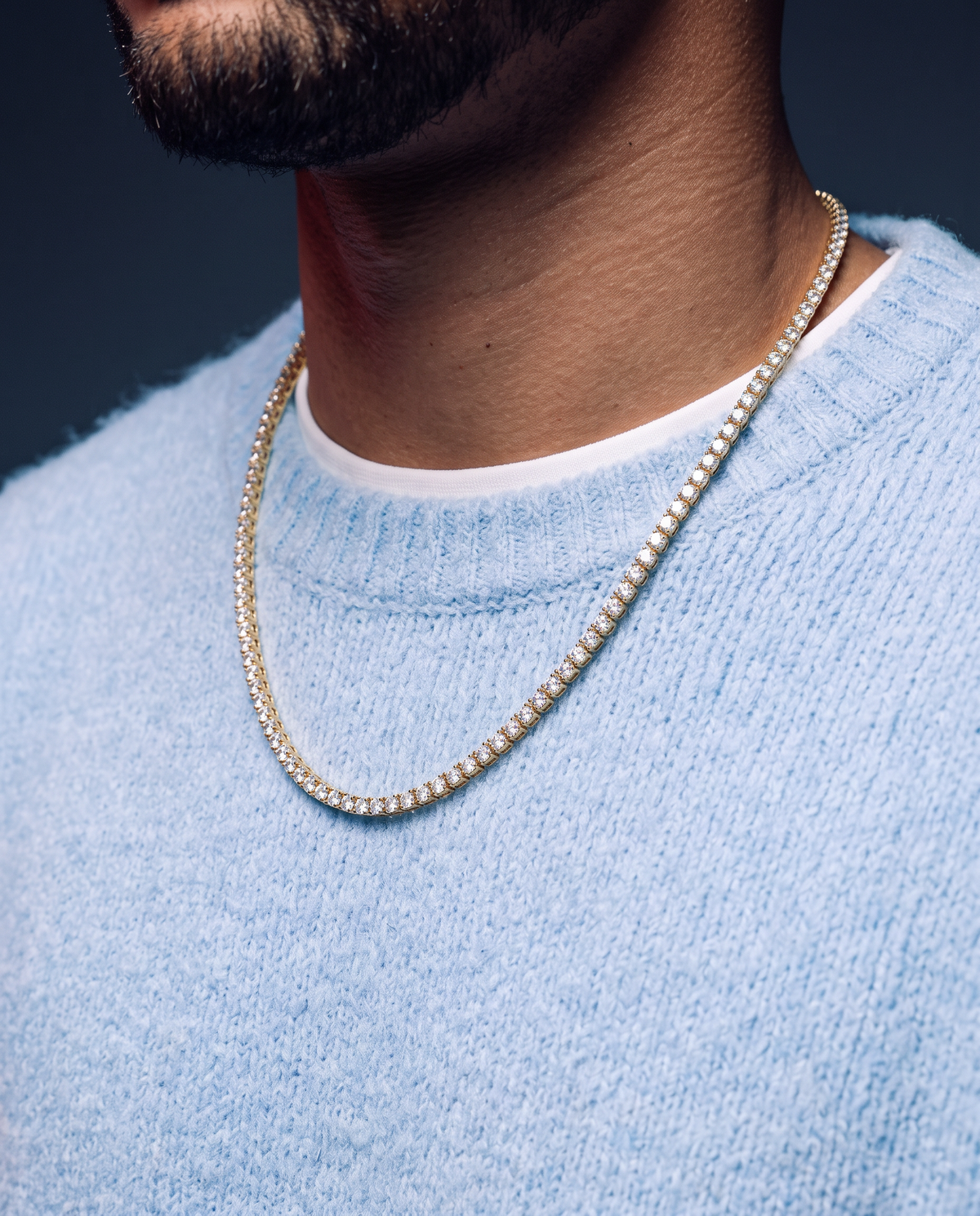 ICE BREAKER CHAIN. - 3MM GOLD