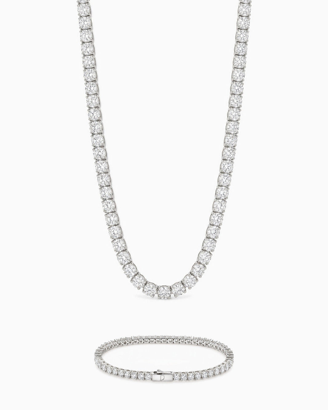 3mm white gold Ice Breaker and Tennisboy chain and bracelet set