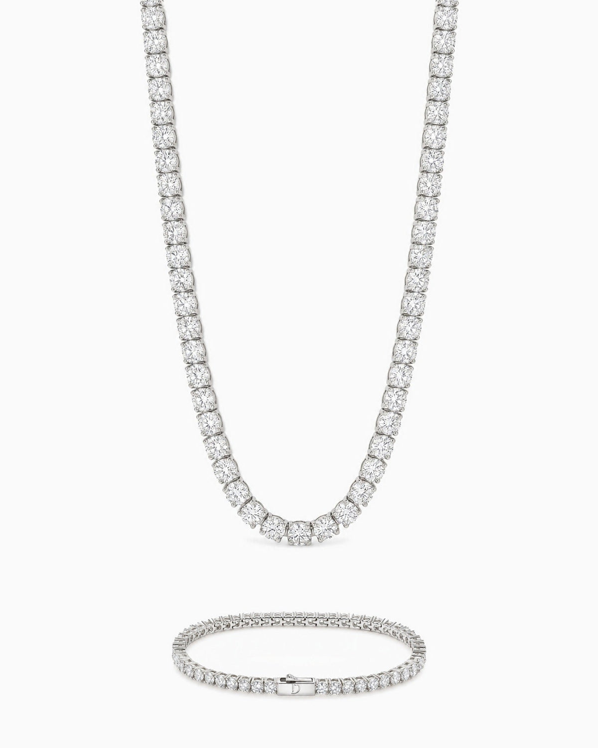 3mm white gold Ice Breaker and Tennisboy chain and bracelet set