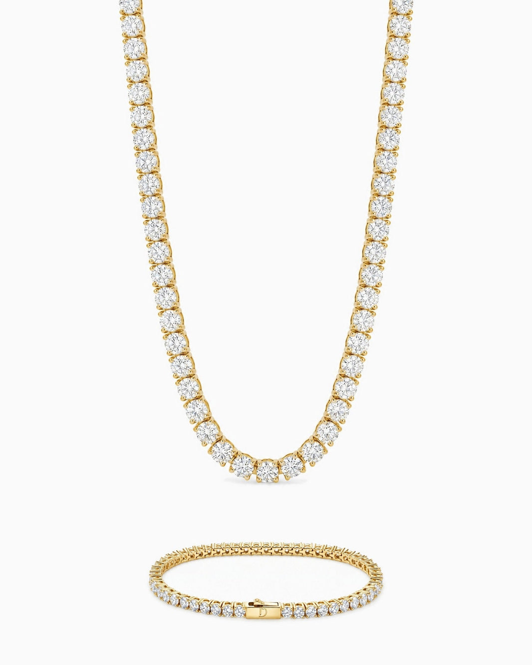 3mm gold Ice Breaker and Tennisboy chain and bracelet set