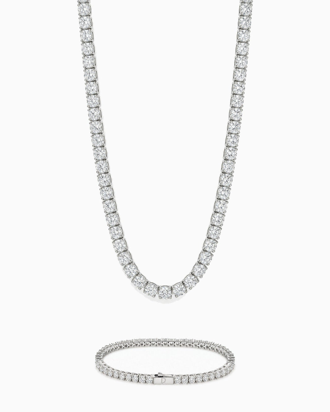 4mm white gold Ice Breaker and Tennisboy chain and bracelet set