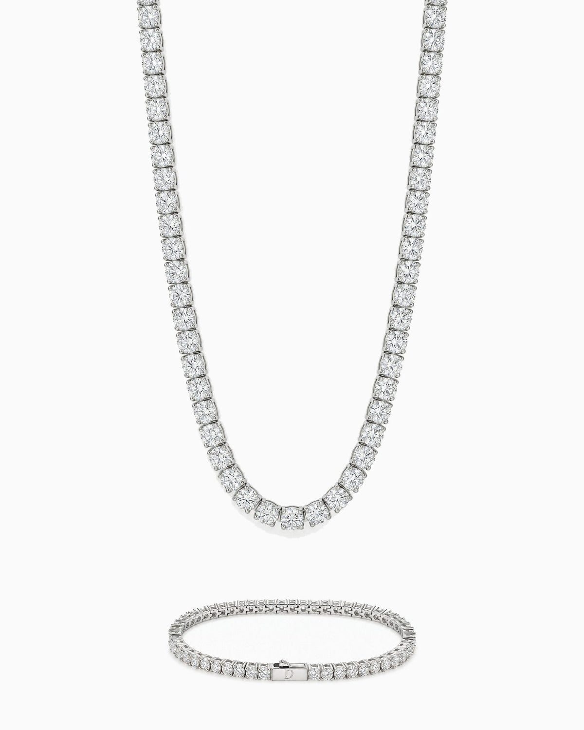 4mm white gold Ice Breaker and Tennisboy chain and bracelet set