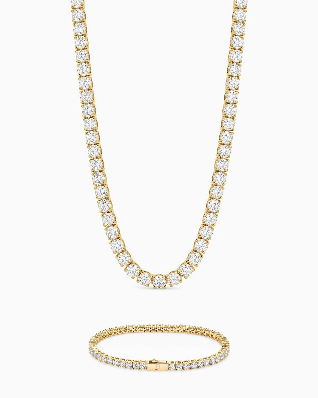 4mm gold Ice Breaker and Tennisboy chain and bracelet set