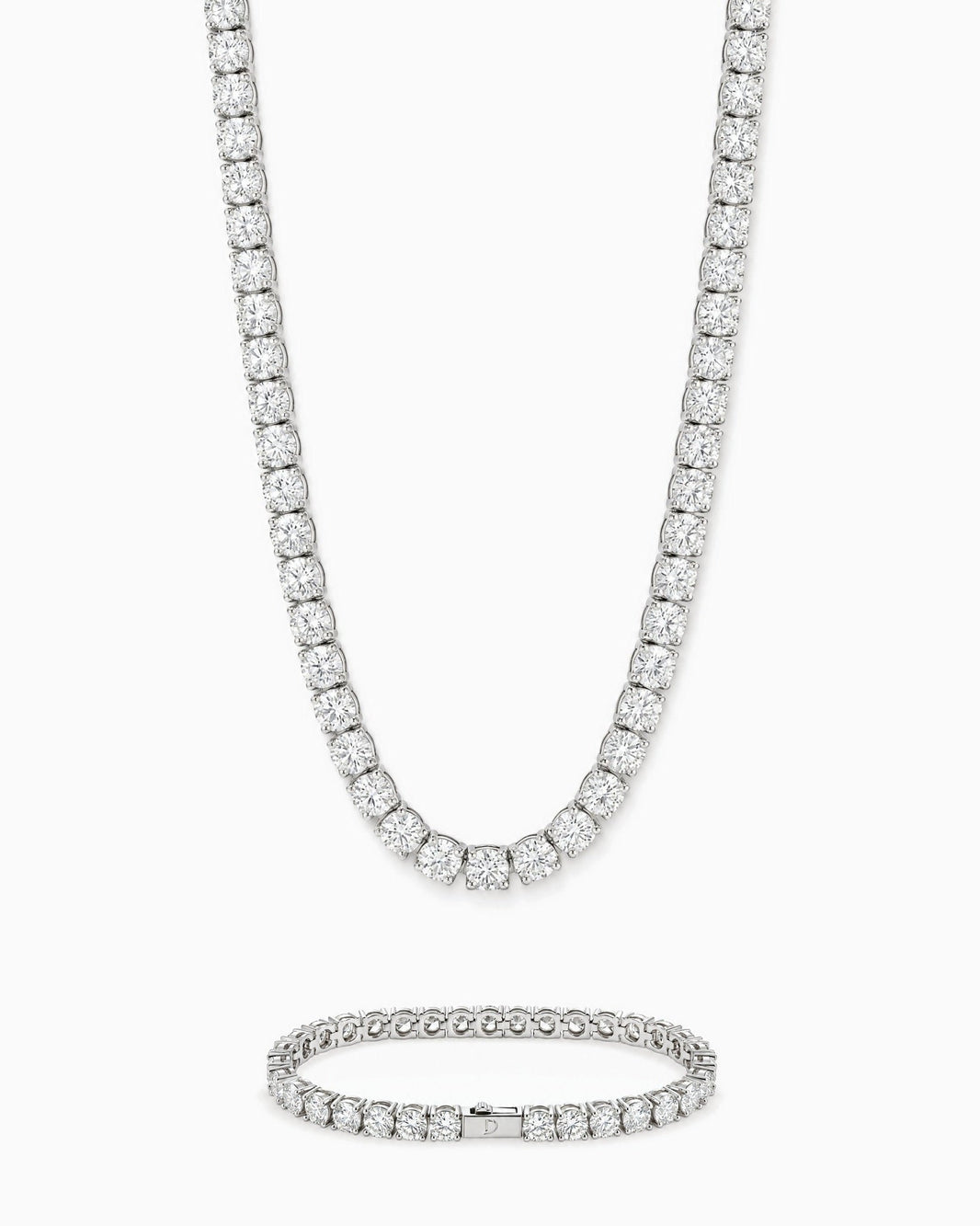 5mm white gold Ice Breaker and Tennisboy chain and bracelet set