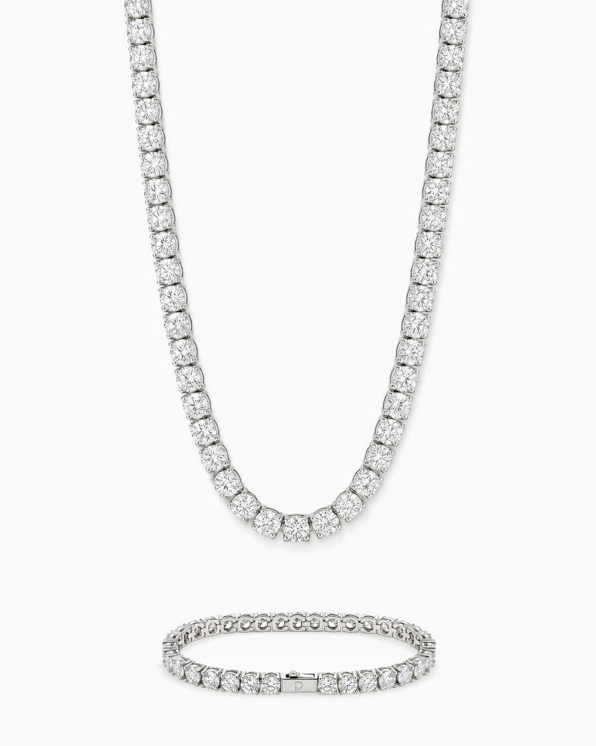 5mm white gold Ice Breaker and Tennisboy chain and bracelet set