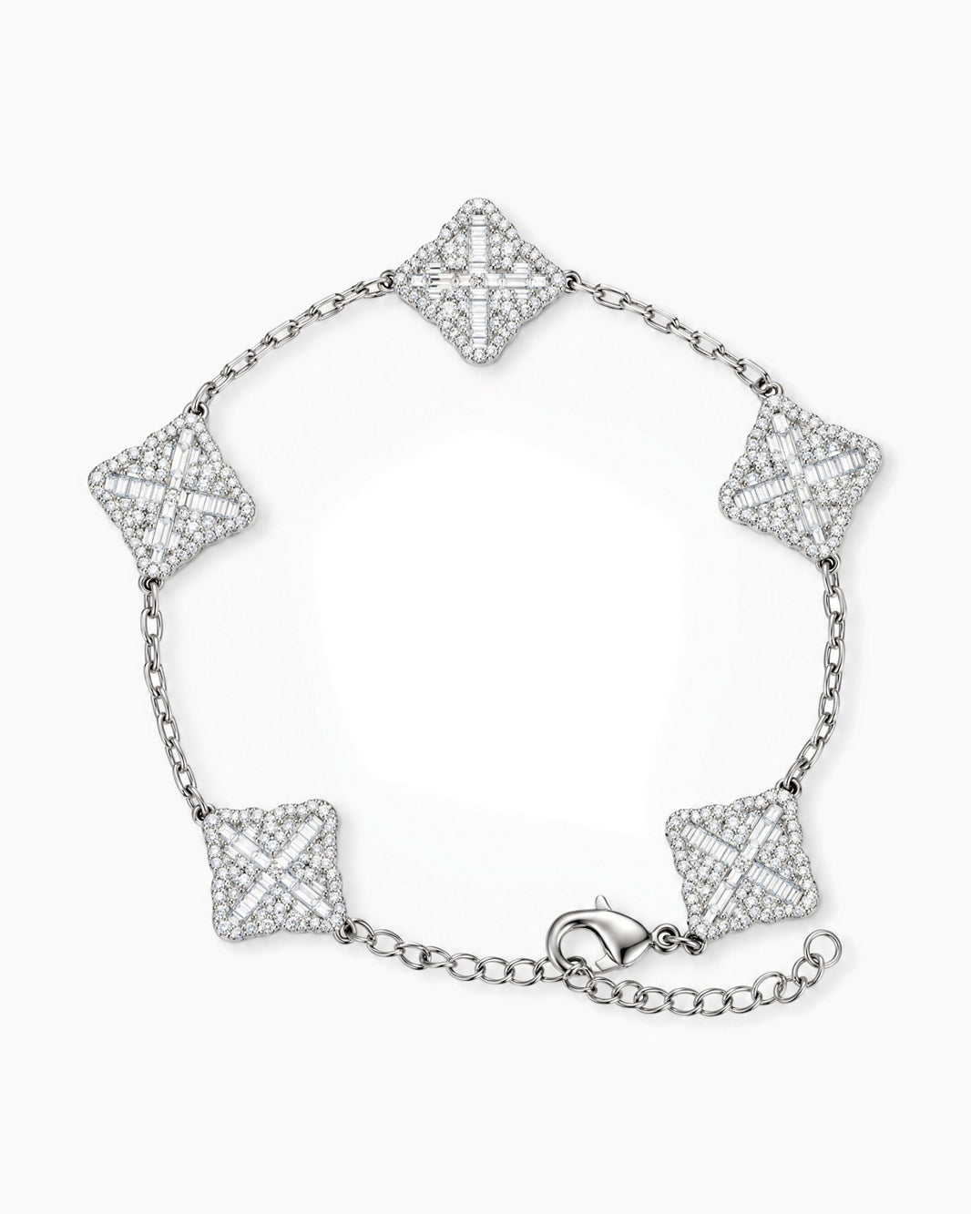 ICED CLOVER BRACELET. - 925