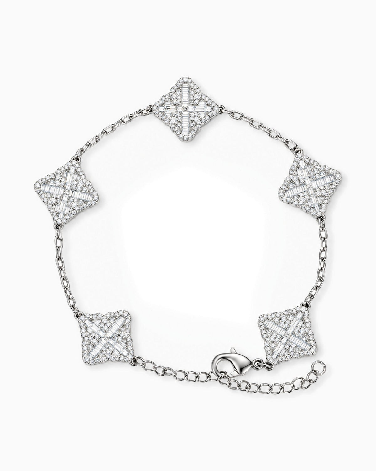 ICED CLOVER BRACELET. - 925