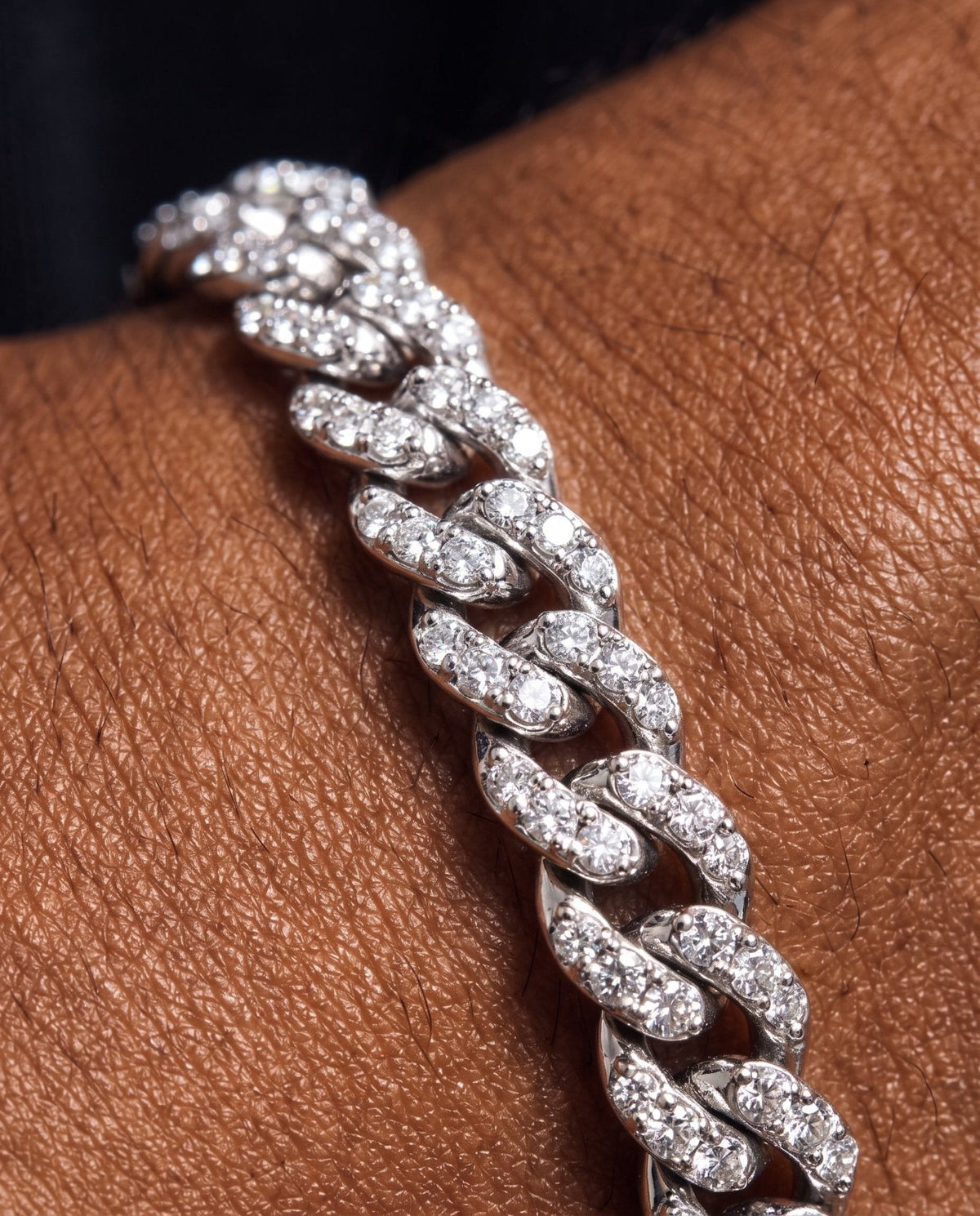 8mm Icy Cubana bracelet worn on the wrist