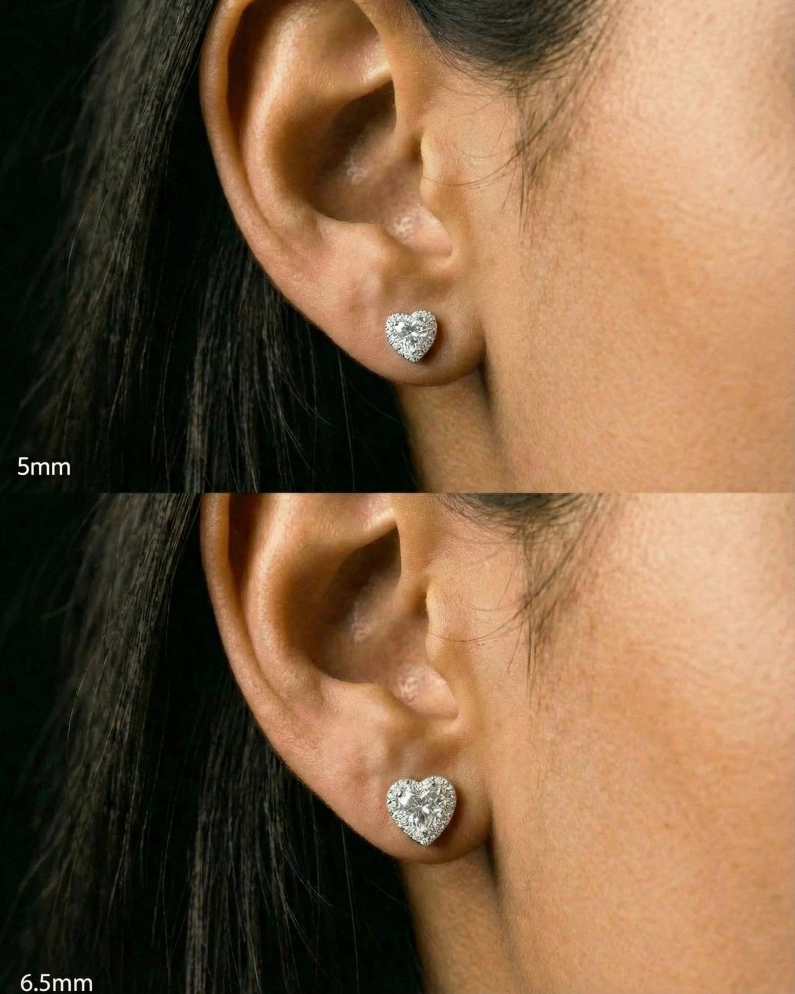 MOISSANITE BIG LOVE STUDS. - Drippy Amsterdam