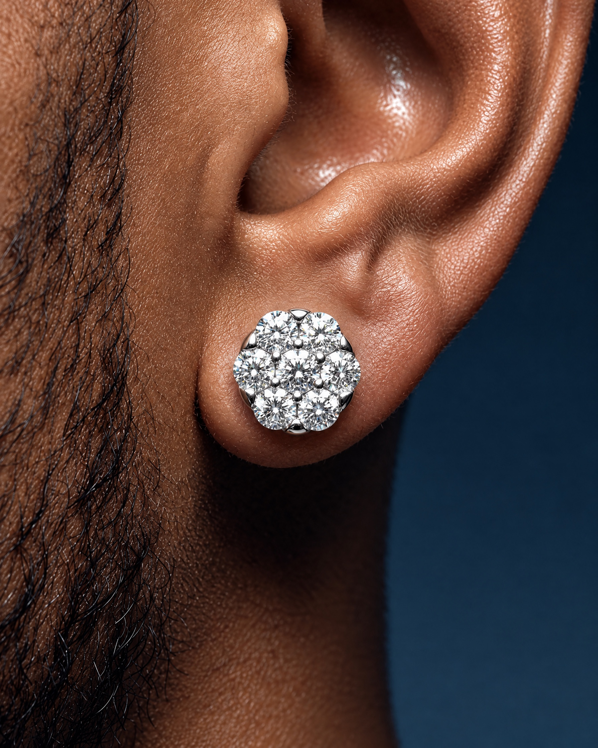 MOISSANITE CLUSTER EARRINGS. - Drippy Amsterdam