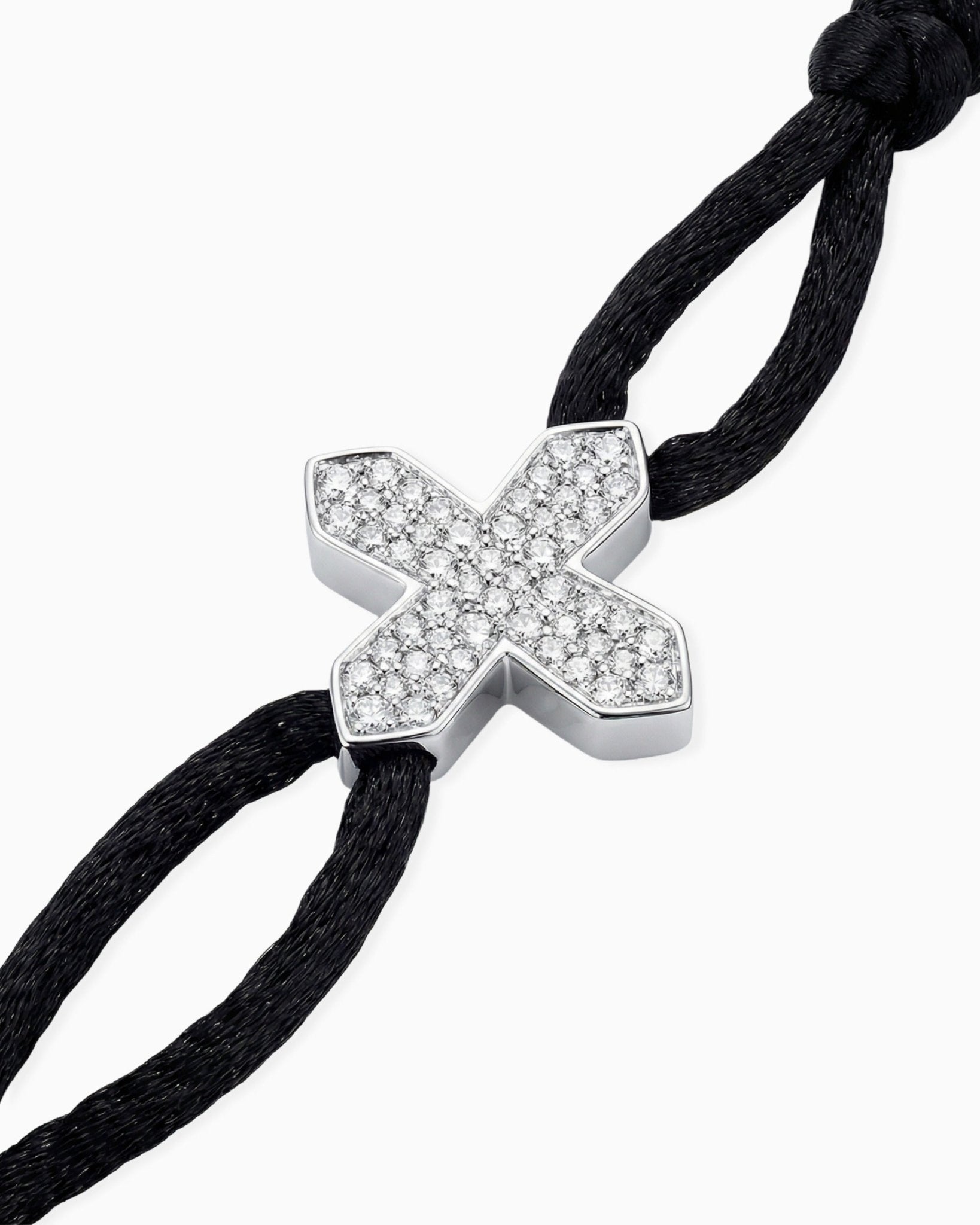 MOISSANITE CROSS CORD BRACELET. - Drippy Amsterdam