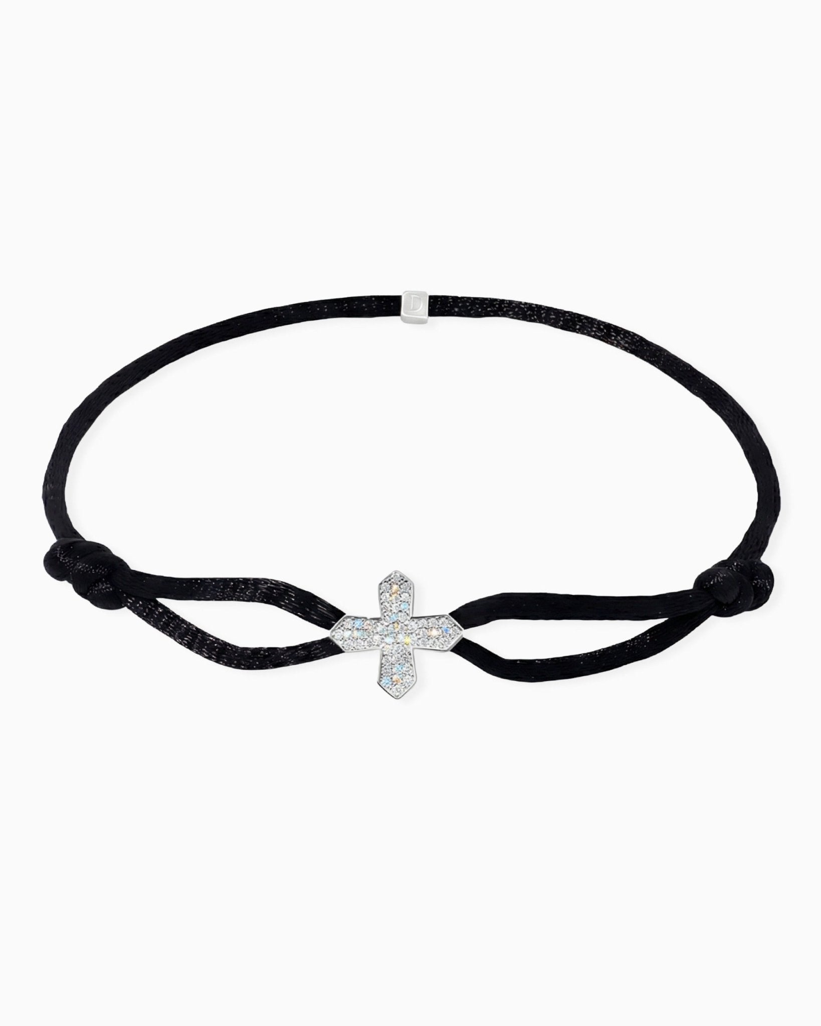 MOISSANITE CROSS CORD BRACELET. - Drippy Amsterdam