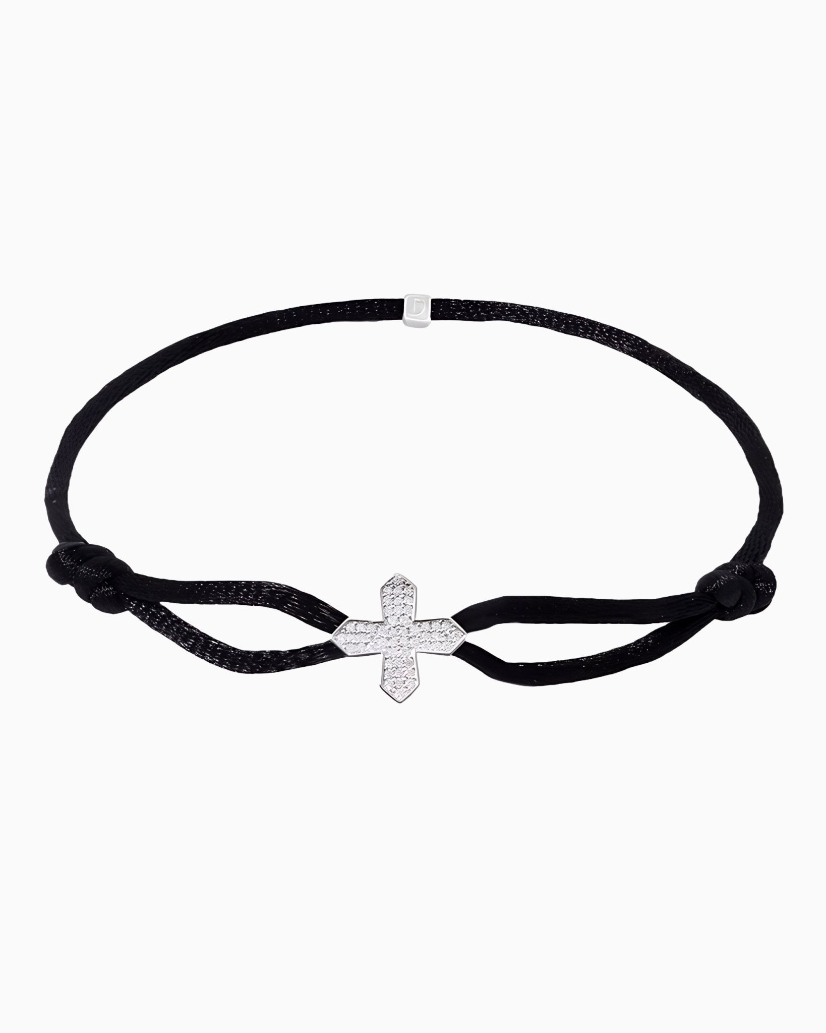 MOISSANITE CROSS CORD BRACELET. - Drippy Amsterdam