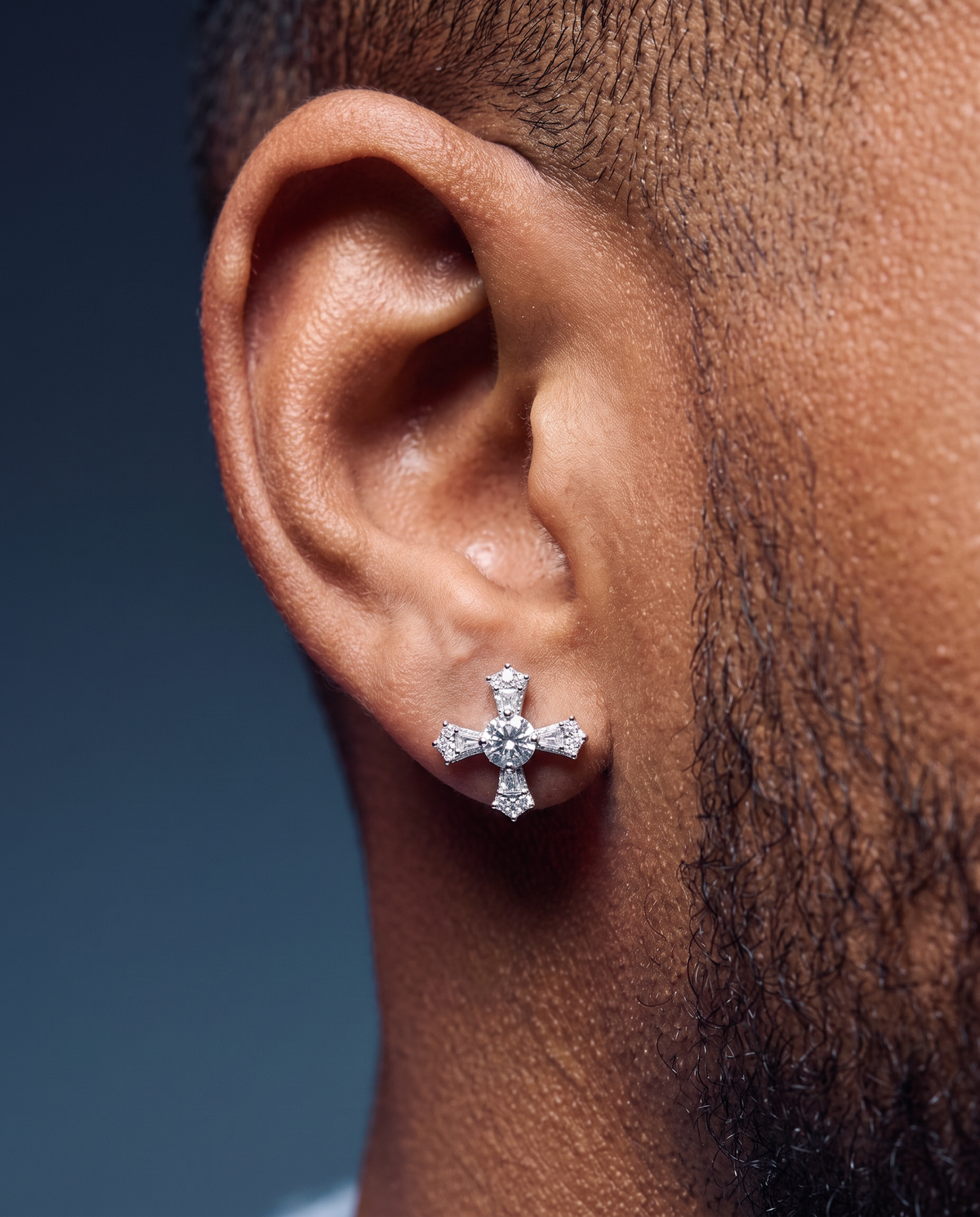 MOISSANITE CROSSWIRE STUDS.