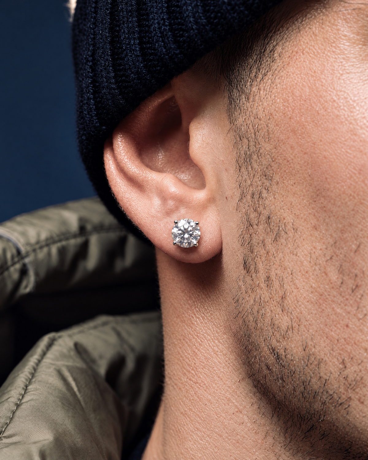 MOISSANITE DIAMOND STUDS. - 5MM - Drippy Amsterdam