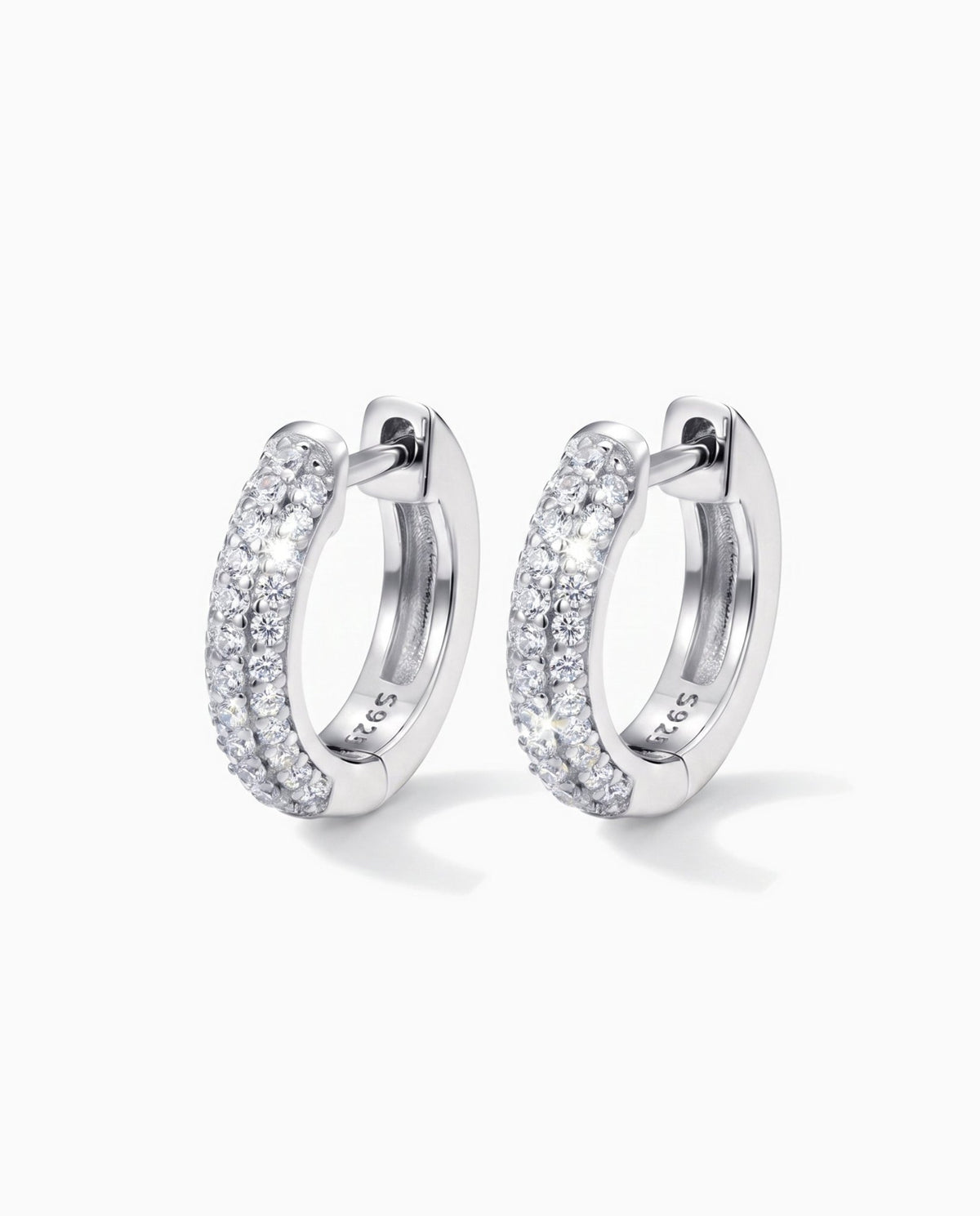 MOISSANITE FROSTY HOOPS EARRINGS.