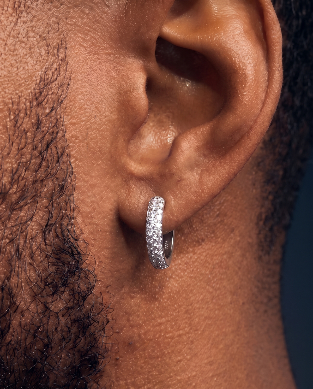 MOISSANITE FROSTY HOOPS EARRINGS.