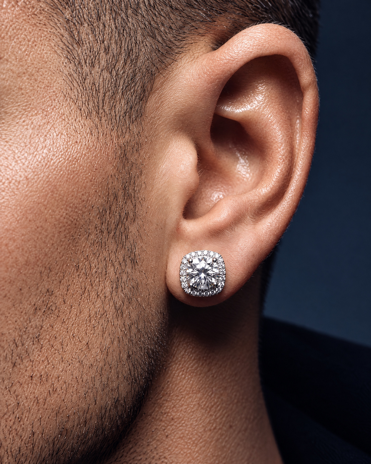 MOISSANITE HALO EARRINGS. - Drippy Amsterdam