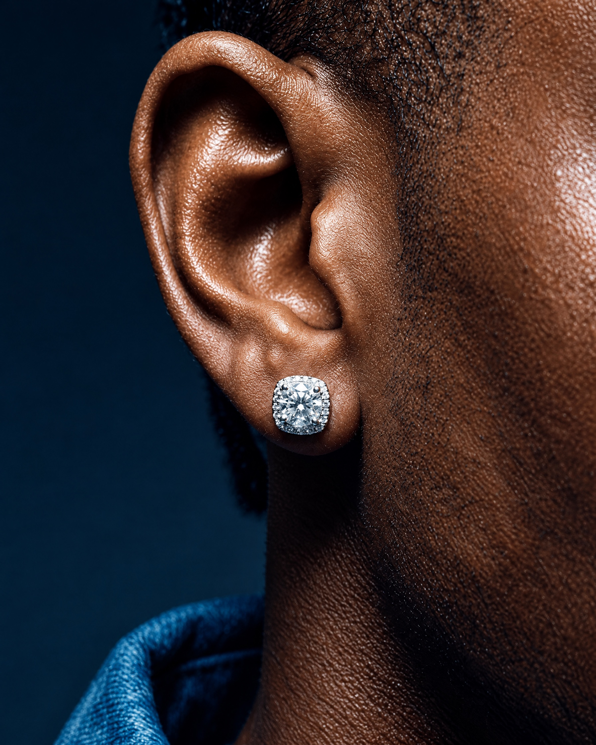 MOISSANITE HALO EARRINGS. - Drippy Amsterdam