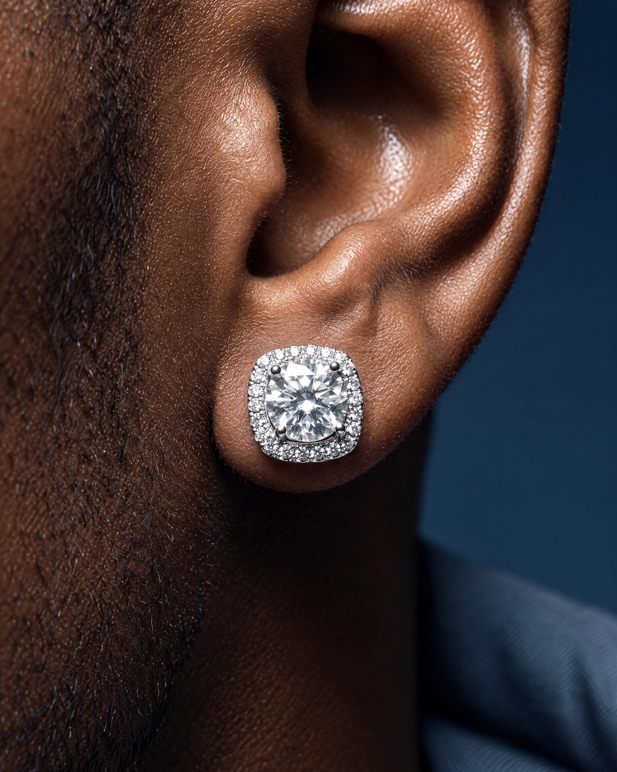 MOISSANITE HALO EARRINGS. - Drippy Amsterdam