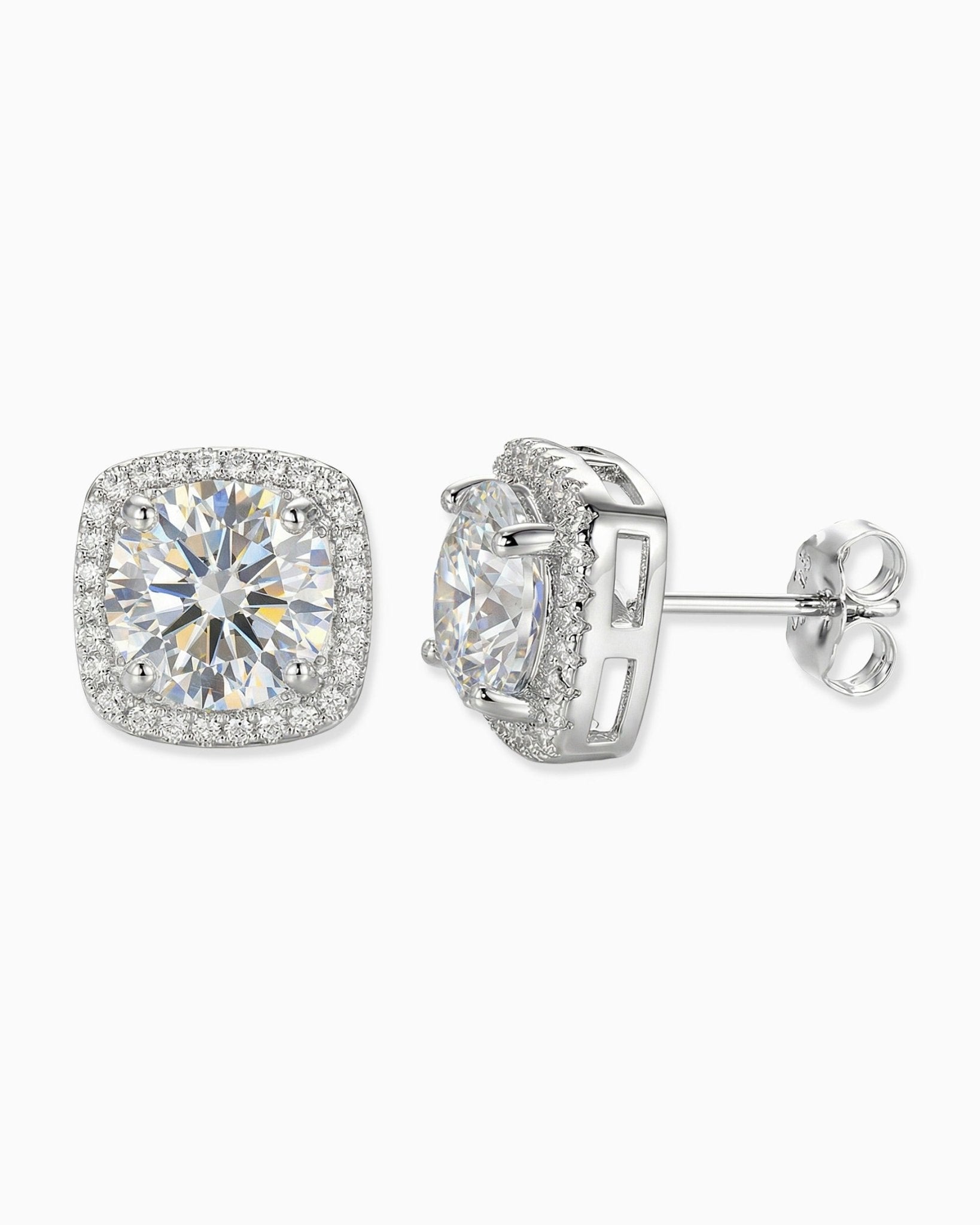 MOISSANITE HALO EARRINGS. - Drippy Amsterdam
