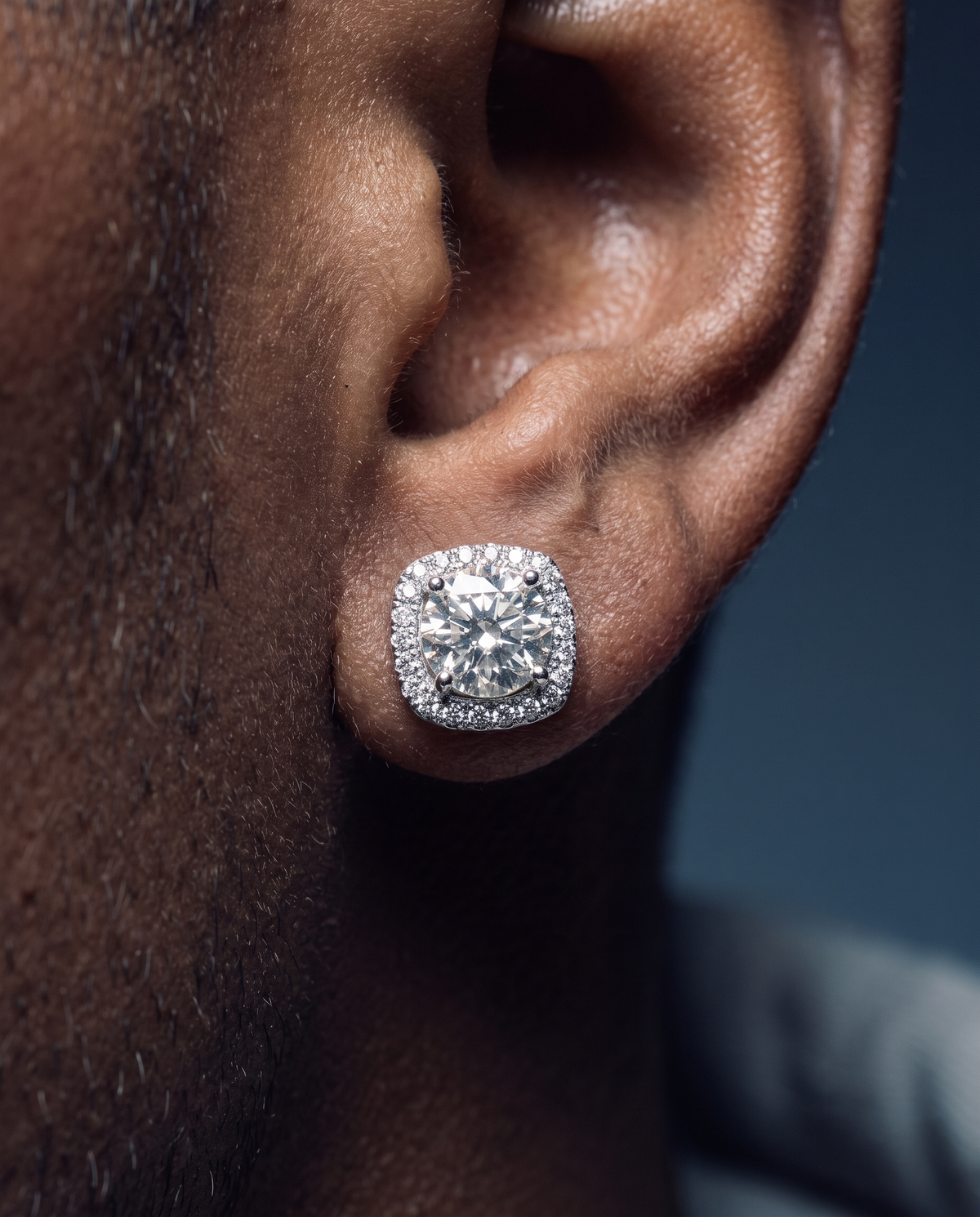 MOISSANITE HALO EARRINGS.