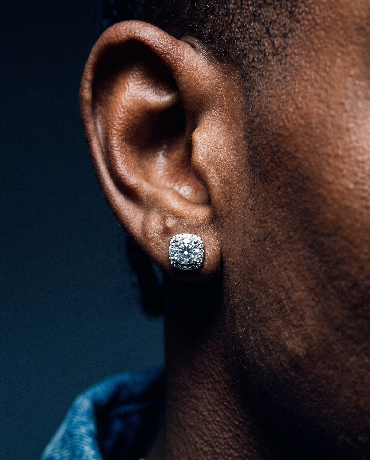 MOISSANITE HALO EARRINGS.
