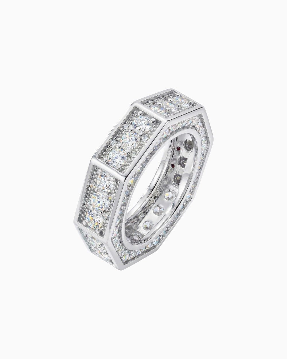 MOISSANITE ICED HEXAGON RING. - Drippy Amsterdam